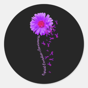 Daisy Flower Opioid Overdose Awareness Gifts 1 Classic Round Sticker