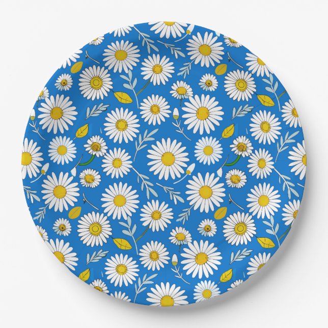 🌼 Daisy Flower Party Decor For Summer Event 🎉 Paper Plate (Front)