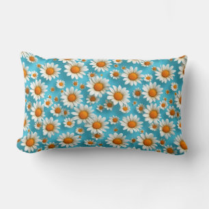 Daisy flower pattern lumbar pillow