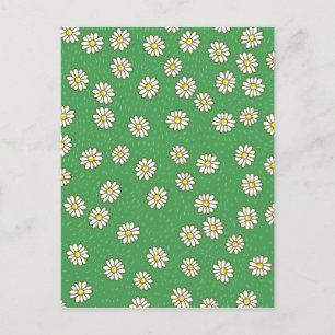 Daisy flower pattern postcard
