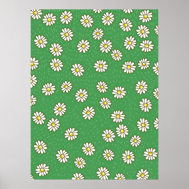 Daisy flower pattern poster (Front)