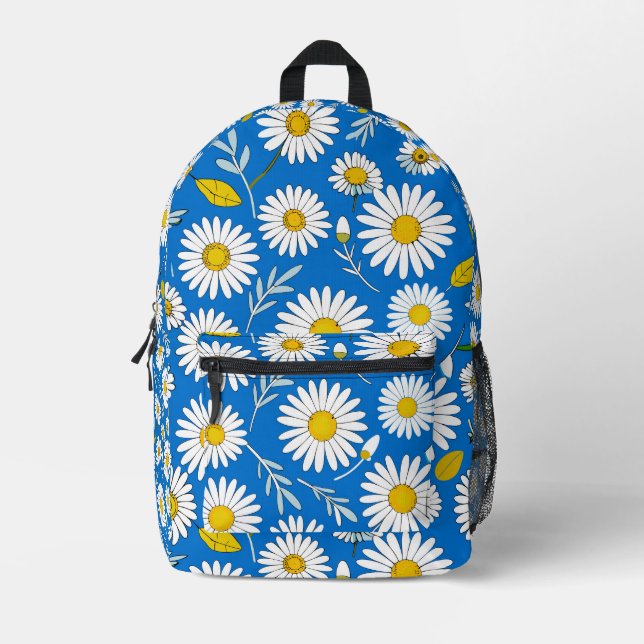 Daisy flower pattern printed backpack (Front)