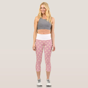 Daisy flower pattern - Purity, Innocence quote Capri Leggings