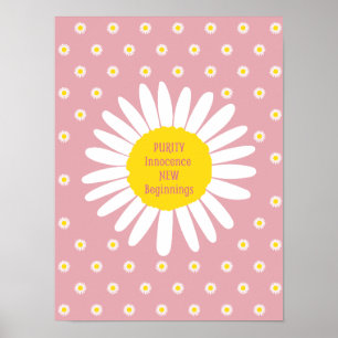 Daisy flower pattern - Purity, Innocence quote Poster