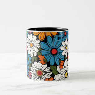 Daisy flower pattern Two-Tone Coffee Mug