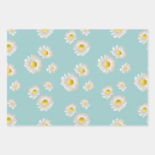 Daisy Flower Pattern Wrapping Paper Sheet