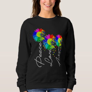 Daisy Flower Peace Love Autism Awareness Sweatshirt