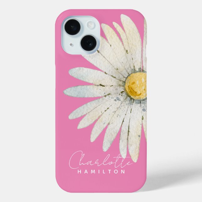 Daisy Flower Personalized Name Case-Mate iPhone Case (Back)