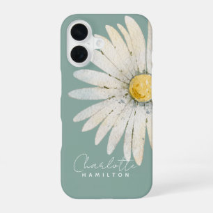 Daisy Flower Personalized Name iPhone 16 Case