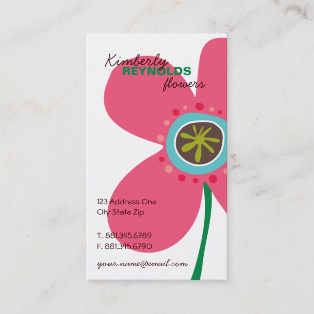 Daisy Flower Pop Fun Summer Daisies Whimsical Cute Business Card (Front)