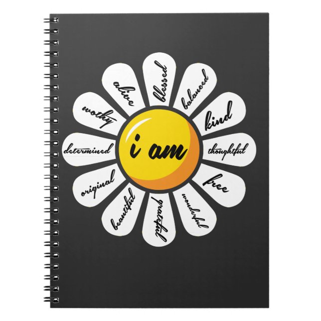 Daisy - Flower Positive Affirmation Notebook (Front)
