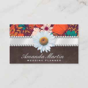Daisy Flower    Ribbon and Pearls   Illustrations Business Card