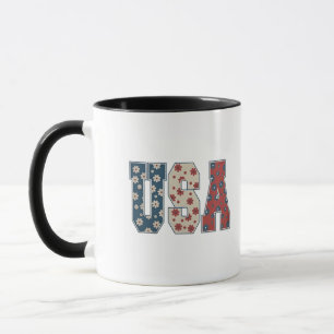 Daisy Flower USA Flag 4th of July Patriotic Mug