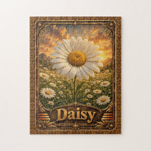 Daisy Flower, Vintage Botanical Art Jigsaw Puzzle