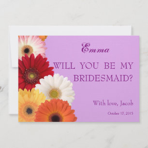 Daisy Flower Will You Be My Bridesmaid Invitation