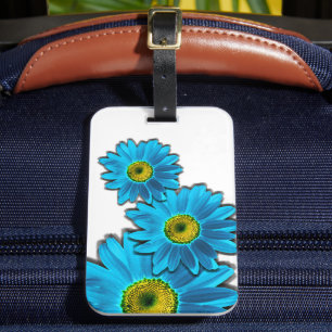 Daisy Flower with Blue Petals Luggage Tag