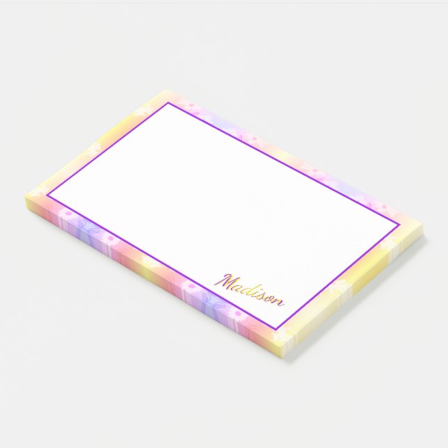 Daisy Flowered Pattern Post-it Notes (Angled)