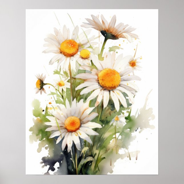 Daisy Flowers Art Print Poster (Front)
