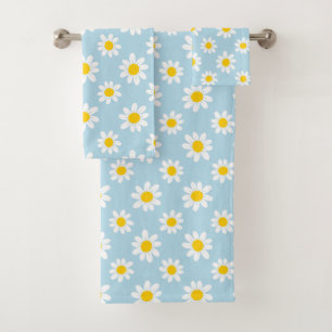 Daisy flowers bath towel set