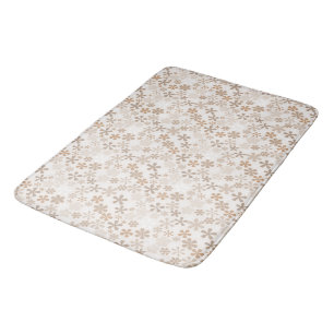 Daisy Flowers Beige Floral Aesthetic Ditsy Tan Bath Mat
