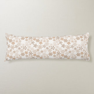 Daisy Flowers Beige Floral Aesthetic Ditsy Tan Body Pillow