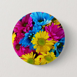 Daisy Flowers Blossoms Love Destiny Shower Party 2 Inch Round Button