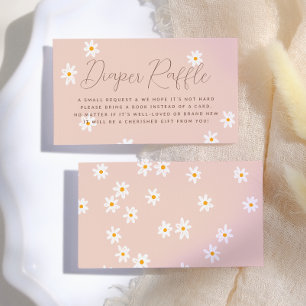 Daisy Flowers Boho Pink Floral Baby Shower Enclosure Card