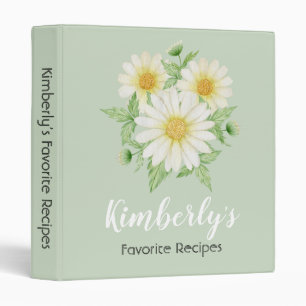 Daisy Flowers Bridal Shower Recipe Binder
