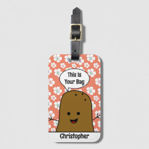 Daisy Flowers, Brown Potato, Your Bag, Custom Luggage Tag