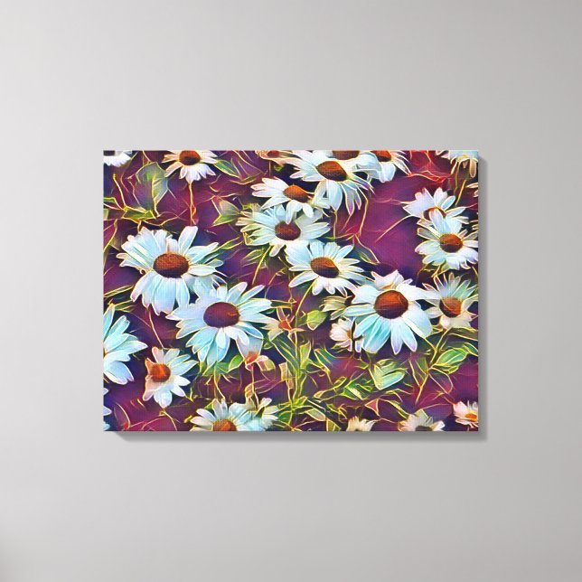 DAISY FLOWERS  CANVAS PRINT (Front)