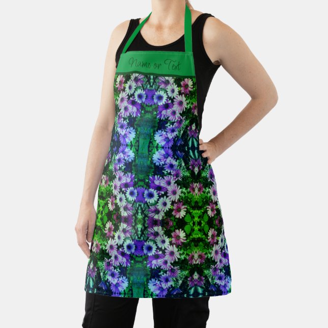 Daisy Flowers Colourful Abstract Personalized Apron (Insitu)
