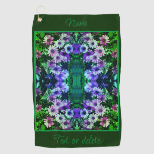 Daisy Flowers Colourful Abstract Personalized Golf Towel