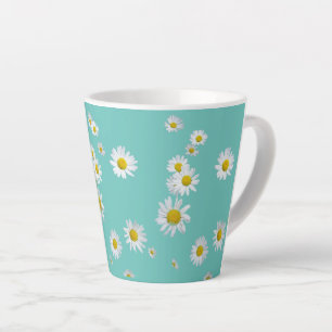 Daisy Flowers Cust. BC Turqoise Latte Mug