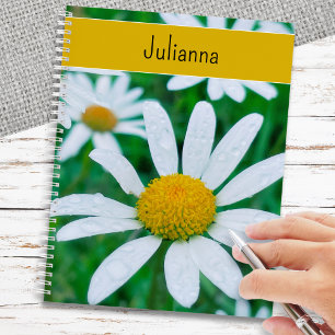 Daisy Flowers Elegant Floral Personalized Notebook