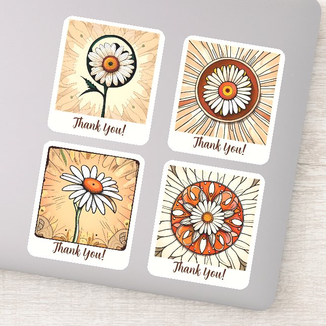 Daisy Flowers Groovy Retro Personalized (Detail)