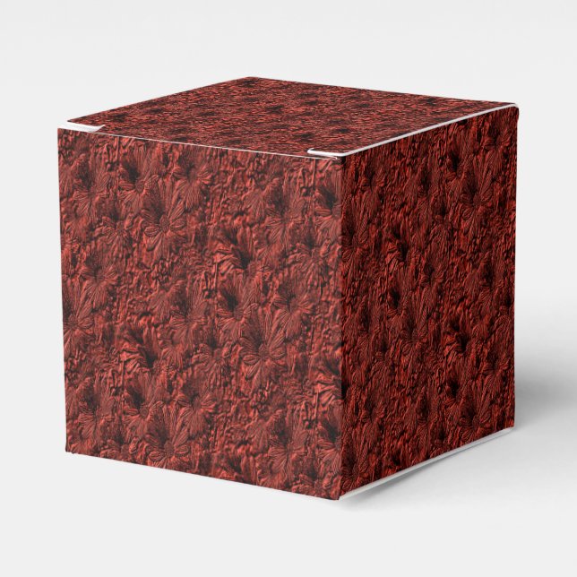 Daisy Flowers In Burgundy Nature Pattern Favor Box (Front Side)