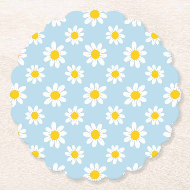 Daisy flowers paper coaster (Front)