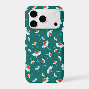Daisy Flowers Pattern-Jade Green