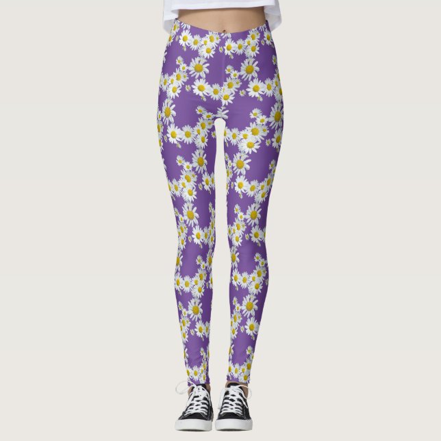 Daisy Flowers Pattern Legging (Front)