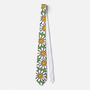 Daisy Flowers Pattern Tie