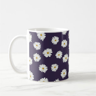 Daisy flowers: small, seamless pattern. coffee mug
