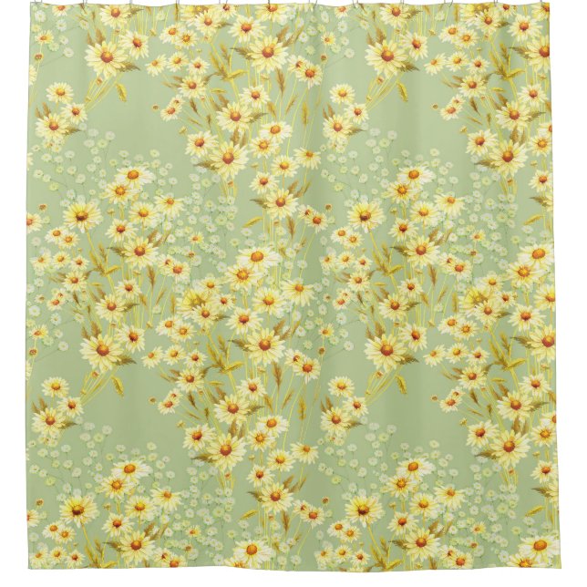 Daisy Flowers: Watercolor Dark Seamless. (Front)