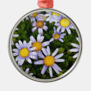 Daisy Flowers, White Yellow Flower, Nature Daisies Metal Ornament