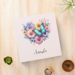 Daisy Flowers with a Beautiful Butterfly Binder