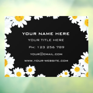 Daisy Flowers Wreath Frame Bouquet Professional Window Cling