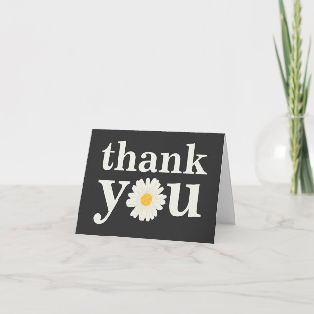 Daisy Folded Thank You Card (Front)