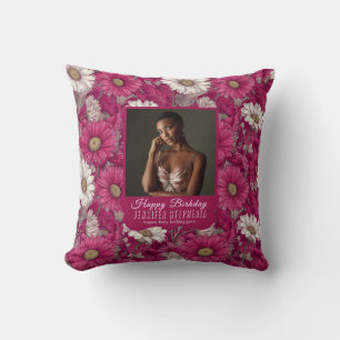 Daisy Garden 40Th Birthday For Girlfriend Pink Throw Pillow