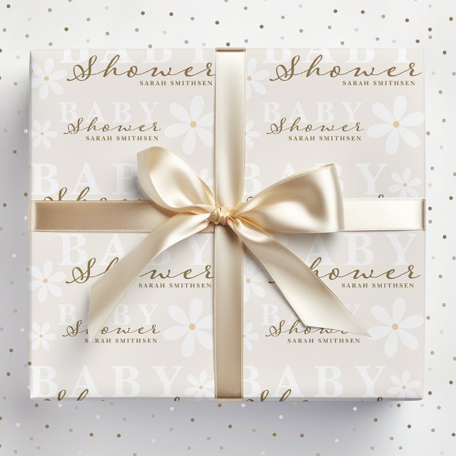 Daisy Garden Baby Shower Gender Neutral Wrapping Paper (Creator Uploaded)