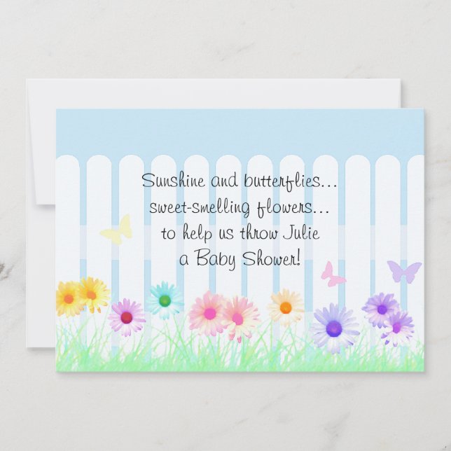 Daisy Garden Baby Shower Invitations (Devant)
