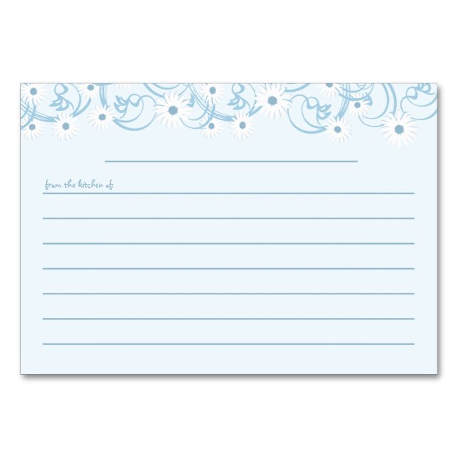 Daisy Garden Blue Recipe Card (Front)